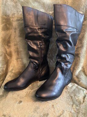 Style & Co KELIMAEP Scrunched Black Boots  (Women's Size: 11 US)